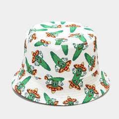 Vegetable Carrot Pattern Bucket Hat Casual Sunshade Hat