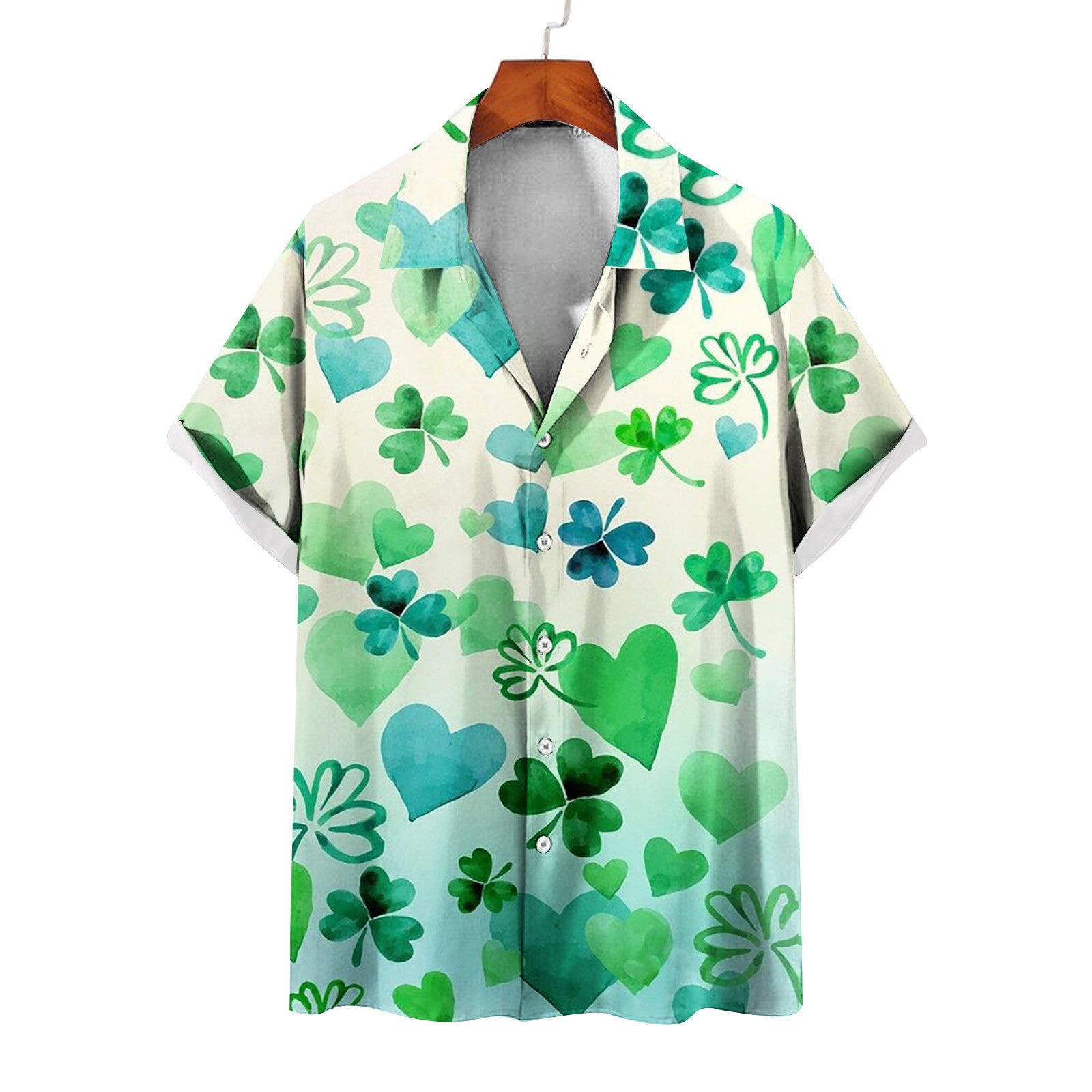 Men's Summer Casual St. Patrick's Day green Short Sleeve