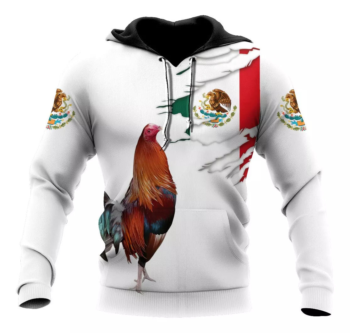 Men's Hooded Sweater 3D Printing Cock Casual Sweatshirt