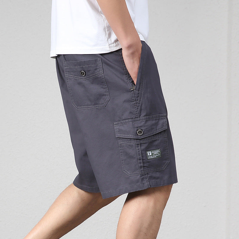 Summer Shorts Men's Cotton Five-point Pants Loose Casual Middle-aged Elderly Shorts