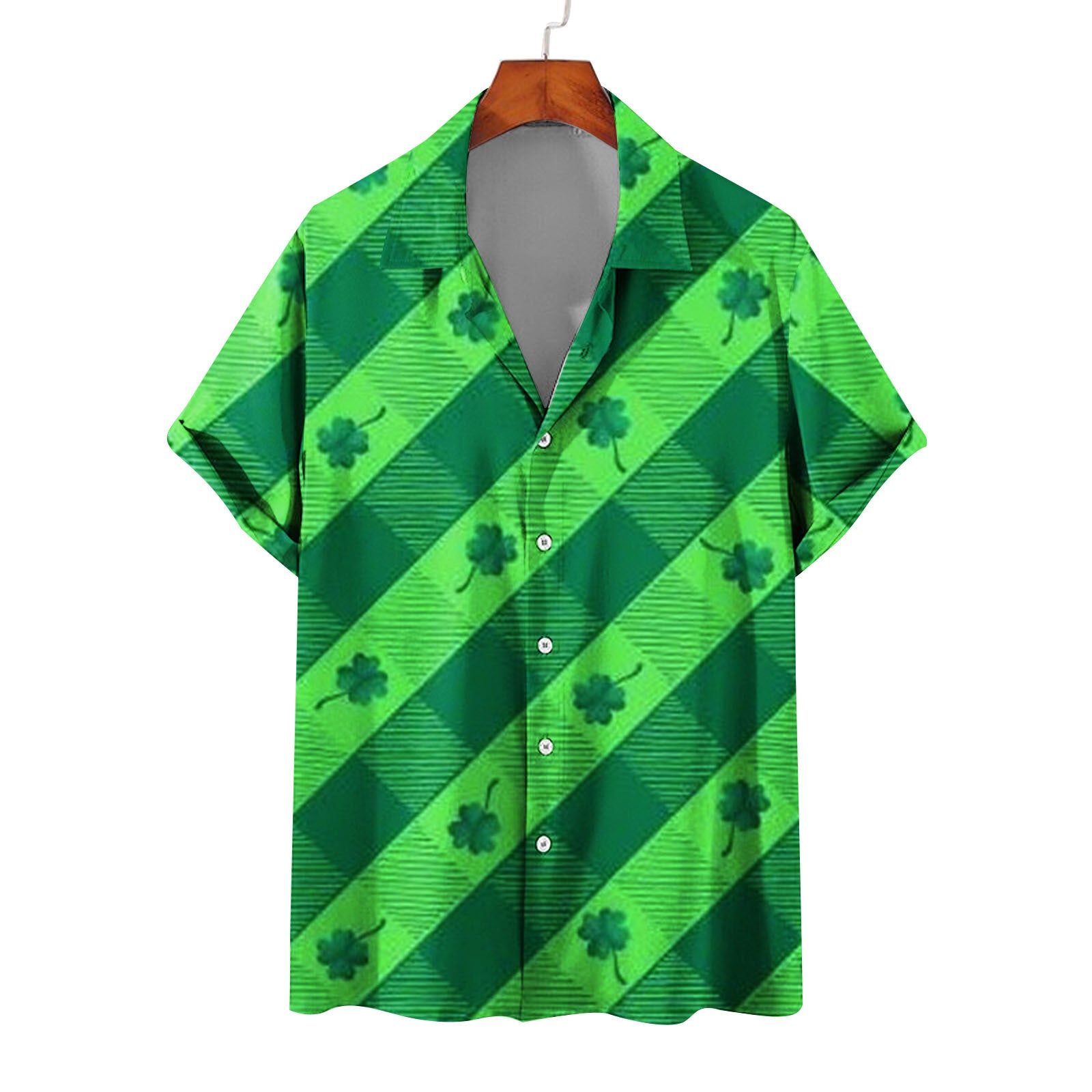 Men's Summer Casual St. Patrick's Day green Short Sleeve