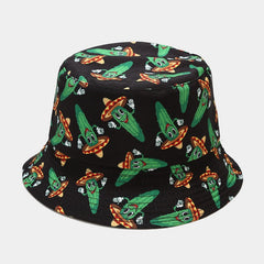 Vegetable Carrot Pattern Bucket Hat Casual Sunshade Hat