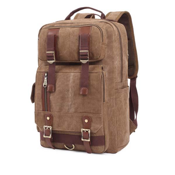 Men Canvas Shoulders Travel School Bags Outdoor Large Capacity Backpacks