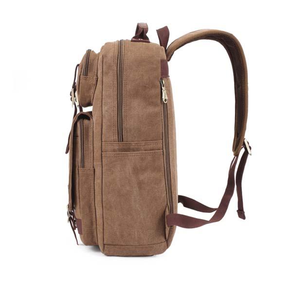 Men Canvas Shoulders Travel School Bags Outdoor Large Capacity Backpacks