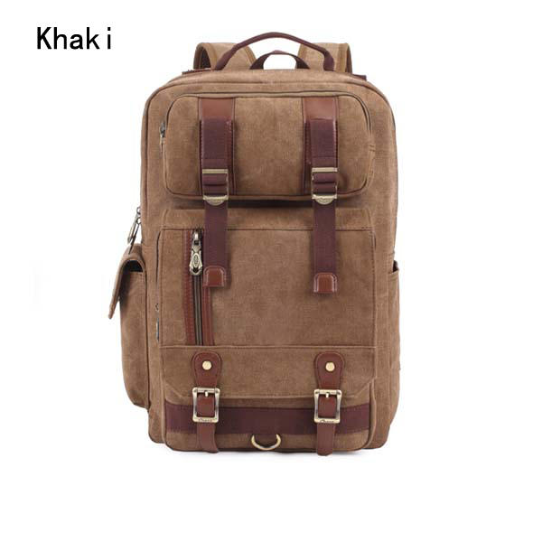 Men Canvas Shoulders Travel School Bags Outdoor Large Capacity Backpacks