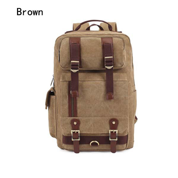 Men Canvas Shoulders Travel School Bags Outdoor Large Capacity Backpacks