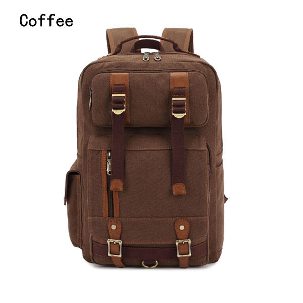 Men Canvas Shoulders Travel School Bags Outdoor Large Capacity Backpacks