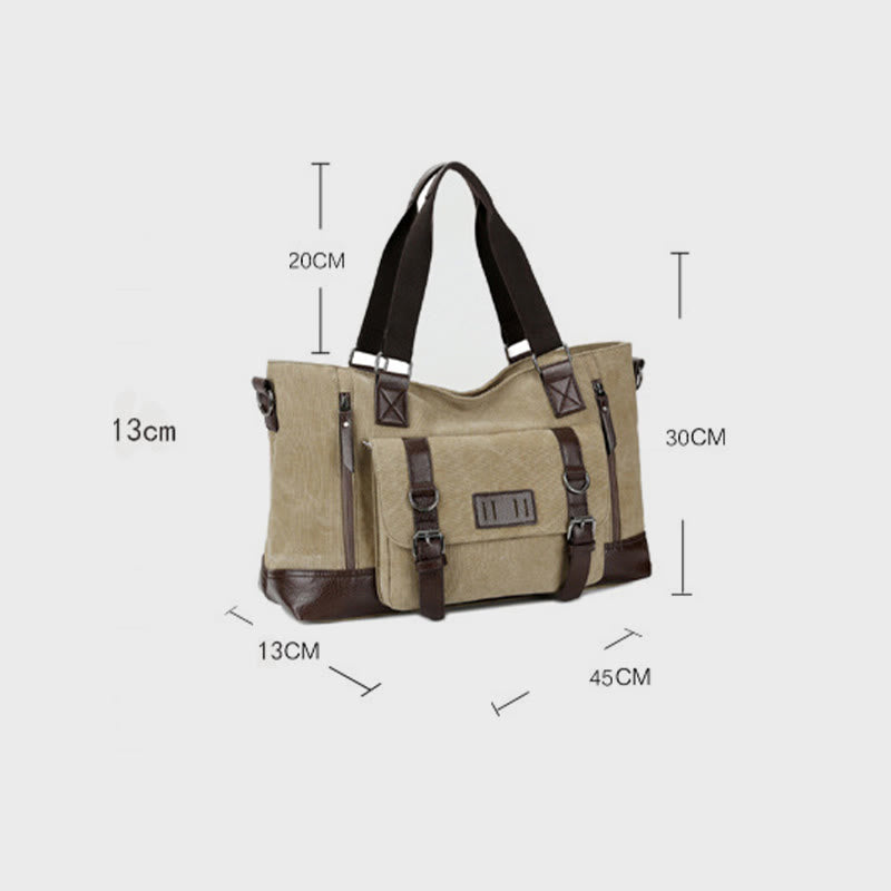 Portable Multifunctional Tote Bag Canvas Tote Messenger Bag