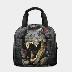 Reusable Kids Cooler Lunch Bag Camping Cartoon Dinosaur Warm Tote Bag