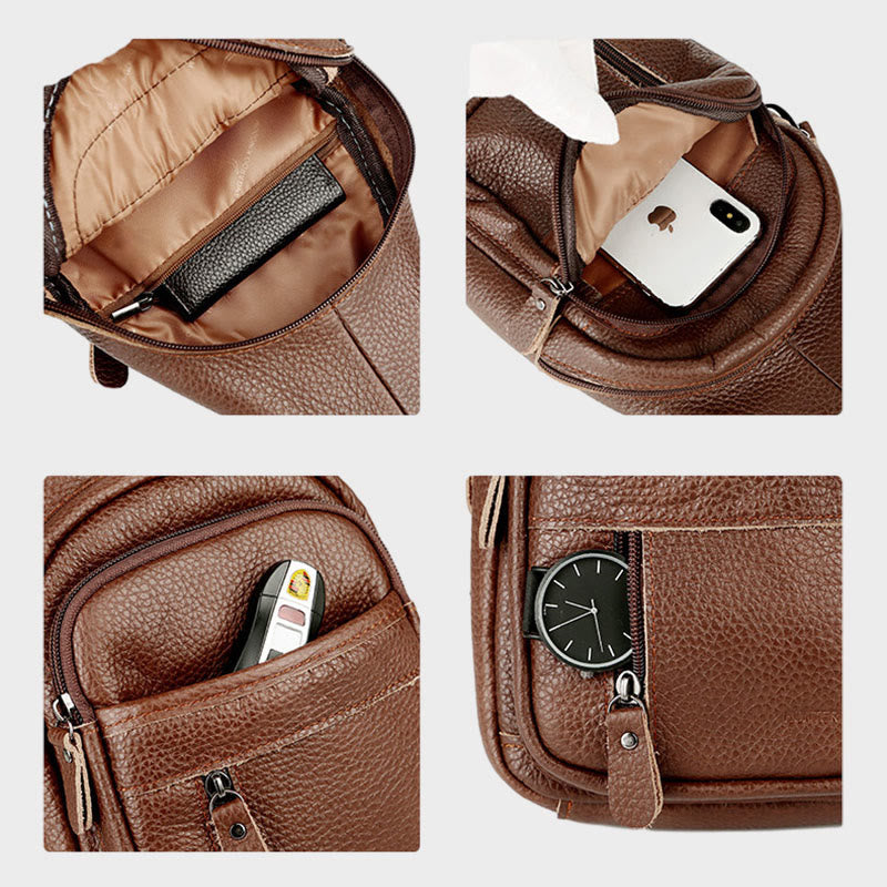 Men Out Traveling Multi Pocket Crossbody Bags Waterproof Shoulder Bag for Carrying Daily Use