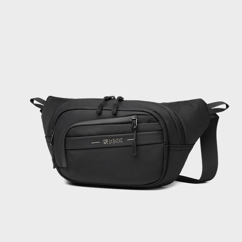 Men's Portable Waist Bag Simple Casual Adjustable Large Capacity Waterproof Belt Messenger Bag