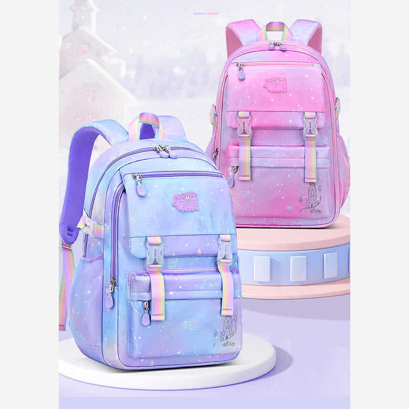 Tie Dye Gradient Color Kids Backpack Lightweight Large Capacity Daily School Bag