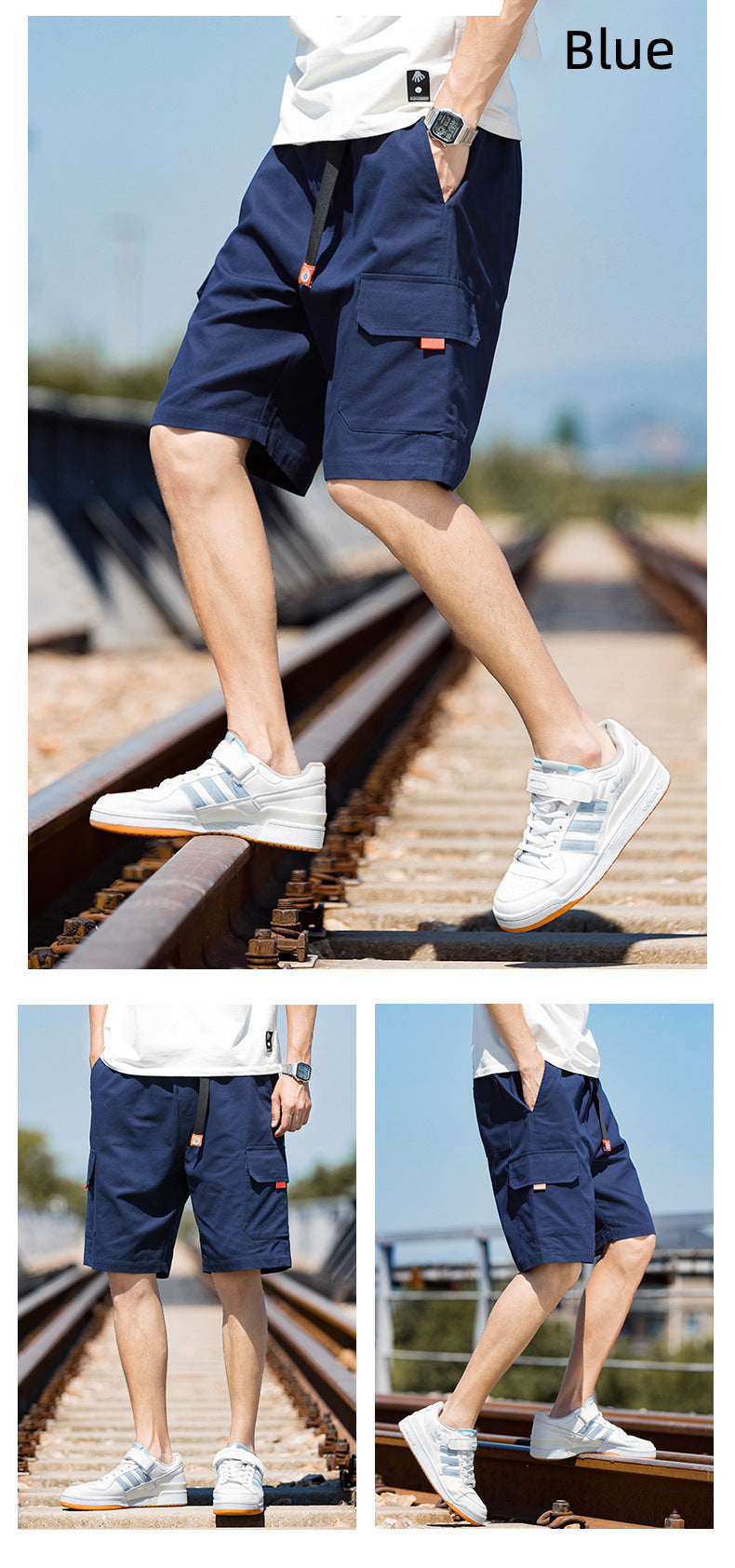 Men's Sports Shorts Summer Loose Thin Cropped Pants Casual Cargo Shorts