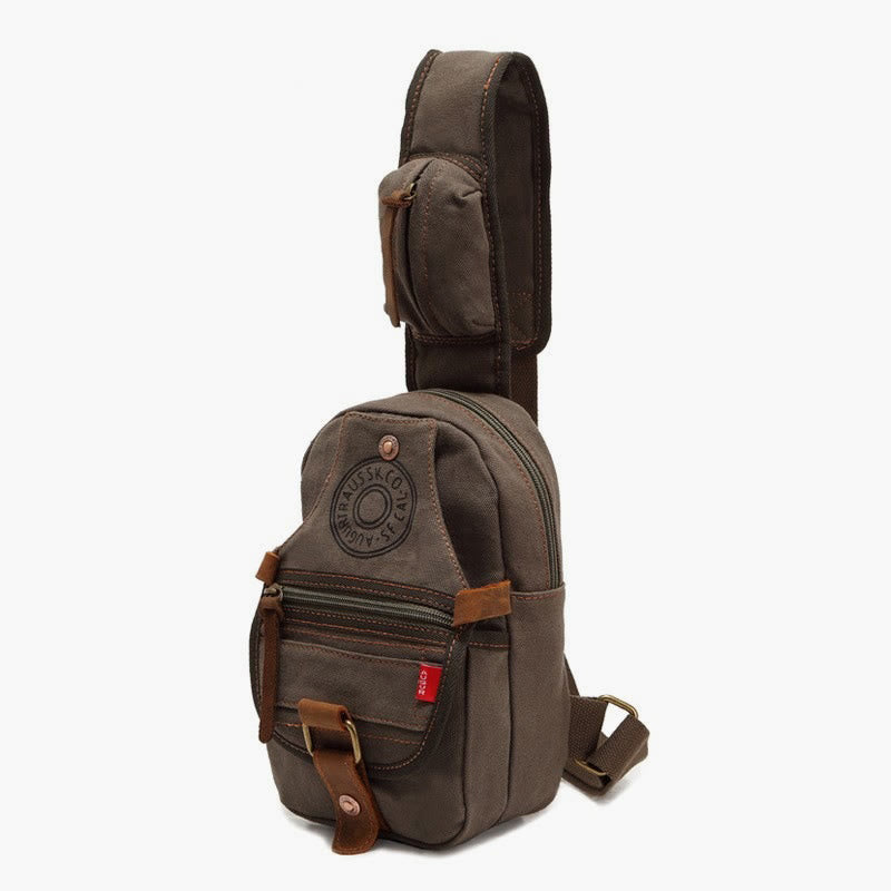 Outdoor Hiking Messenger Bag Chest Shoulder Bag Wide Shoulder Strap Portable Casual Rucksack