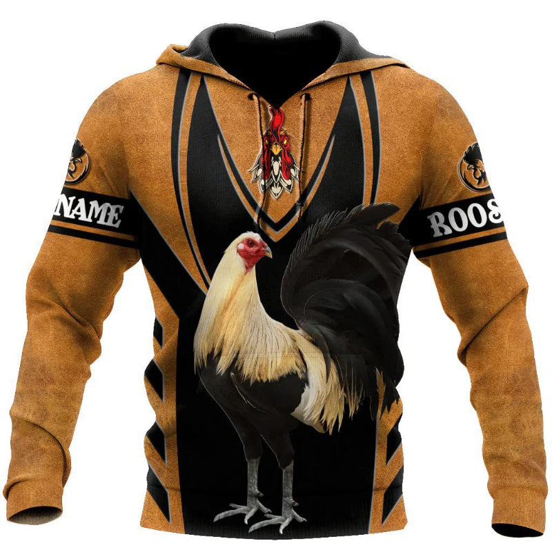 Men's Hooded Sweater 3D Printing Cock Casual Sweatshirt