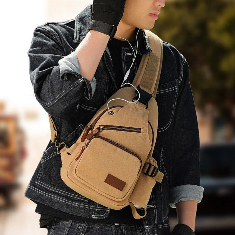 Men's Outdoor Casual Messenger Bag Travel Hiking Messenger Backpack