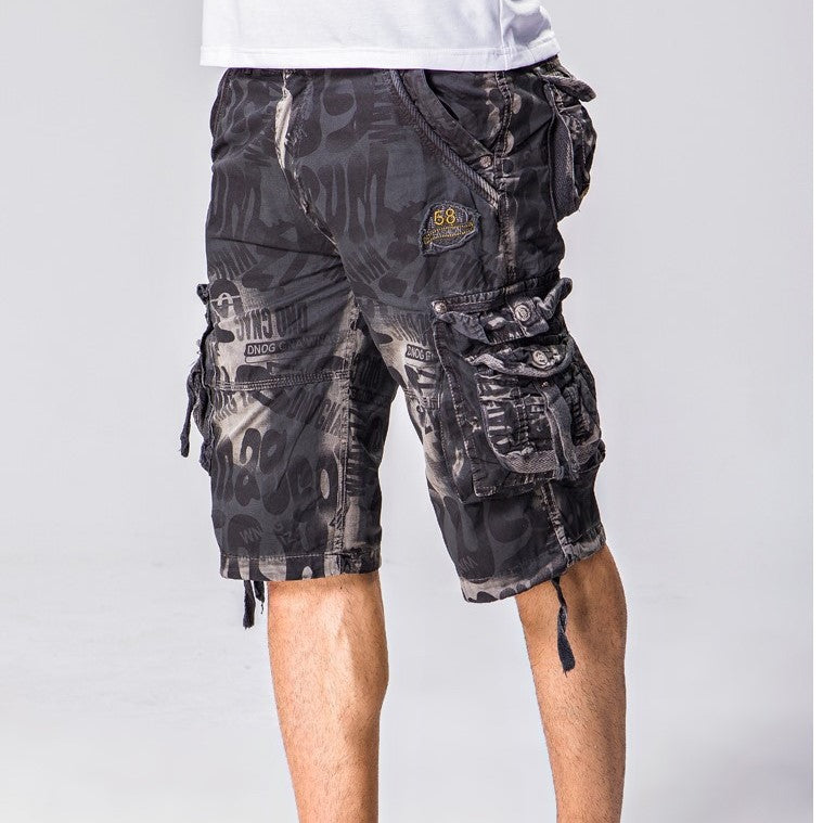 Summer Men's Camouflage Pants Plus Size Casual Loose 5 Points Beach Pants Men's Shorts