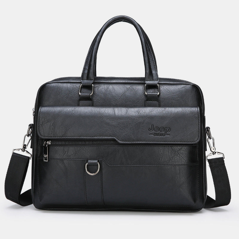 Men's Leather Backpack Lightweight Soft PU Messenger Bag Classic Slim Business Briefcase Messenger Bag