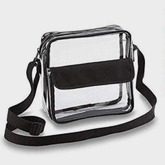 Transparent Messenger Bag Zipper Tote Bag Casual Shopping Large Capacity Waterproof Gym Bag