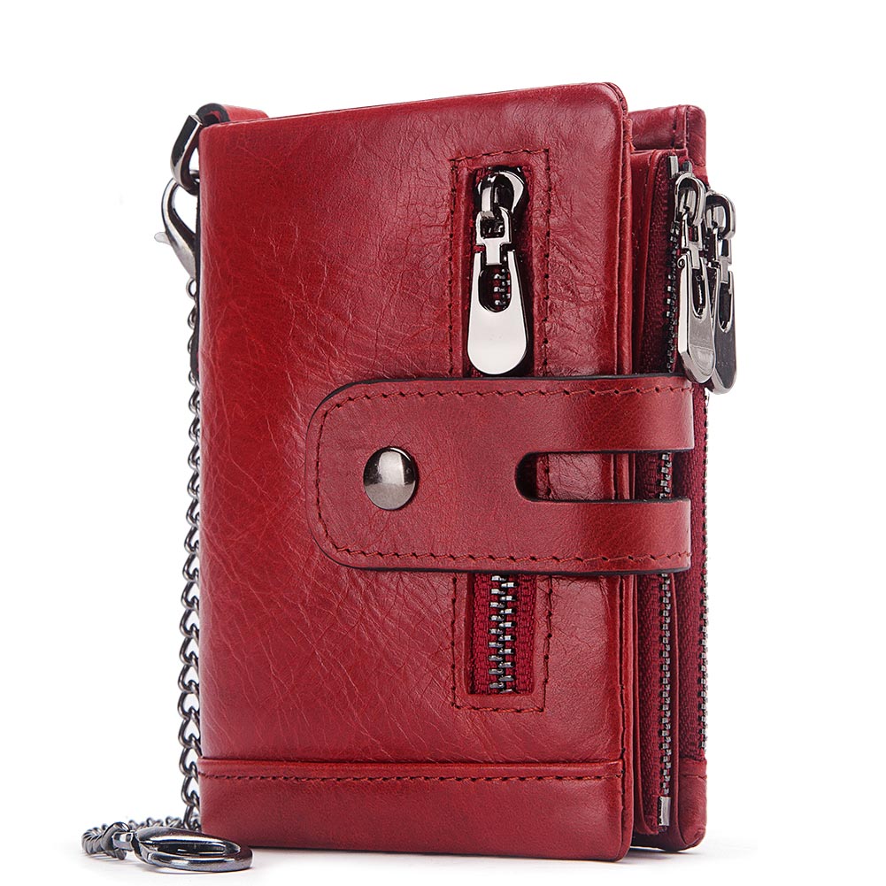 Vintage Top Layer Leather Card Holder US Wallet RFID Blockchain Men's Short Leather Wallet