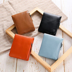 Men Genuine Leather RFID Antimagnetic Coin Clip Wallet