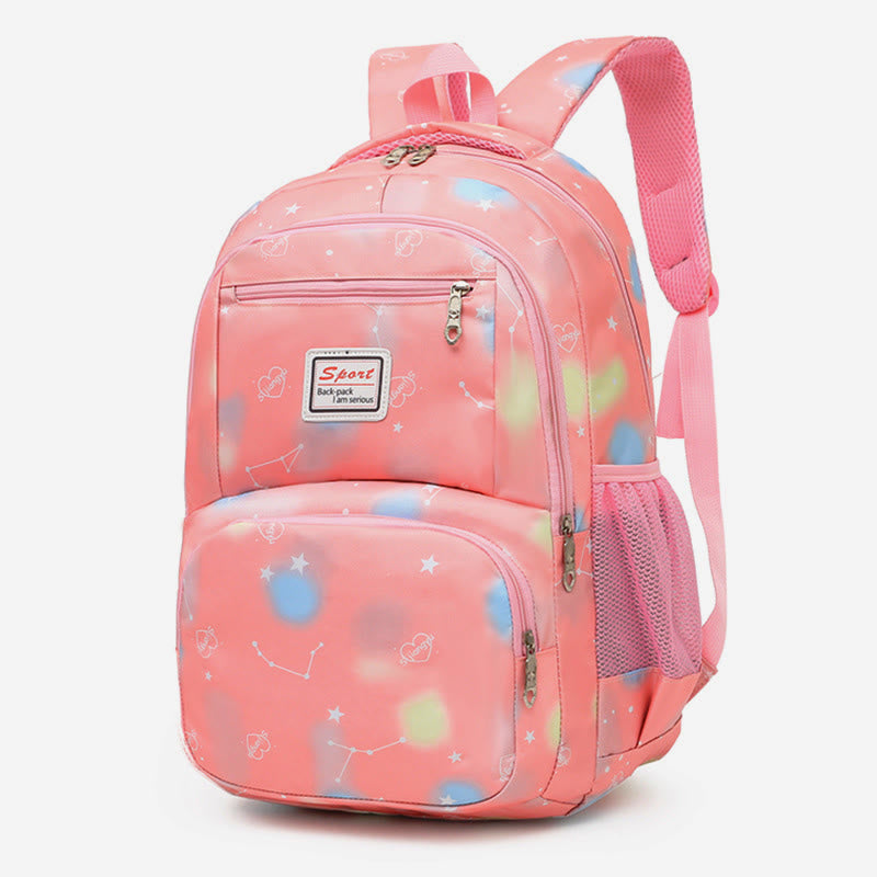 Color Printing Children's Schoolbag Elementary School Backpack Three-piece Light-colored Backpack