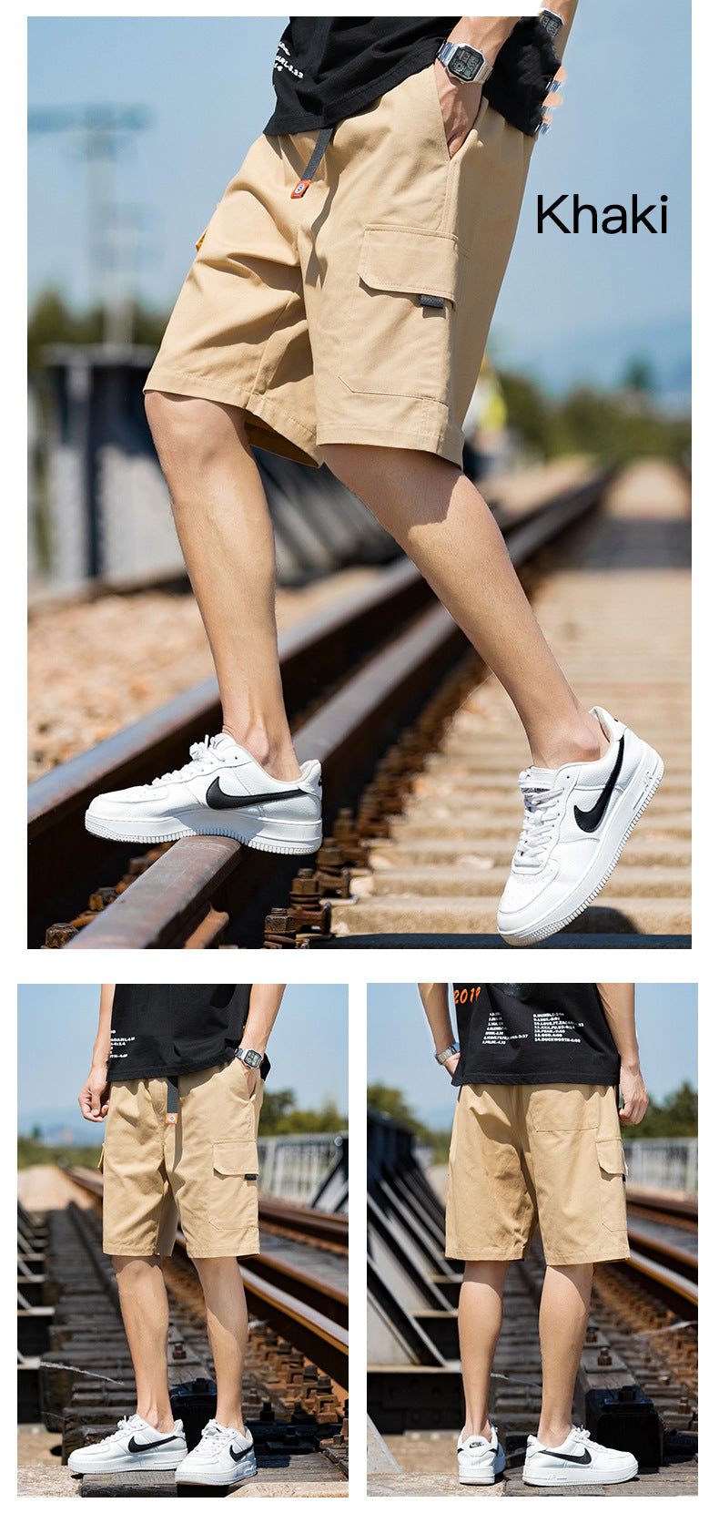 Men's Sports Shorts Summer Loose Thin Cropped Pants Casual Cargo Shorts