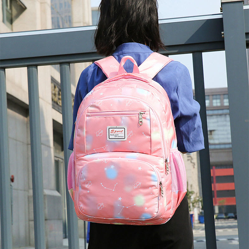 Color Printing Children's Schoolbag Elementary School Backpack Three-piece Light-colored Backpack