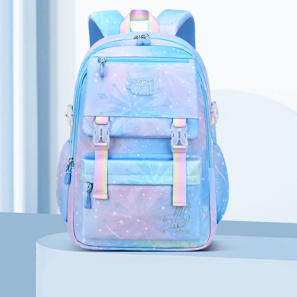 Tie Dye Gradient Color Kids Backpack Lightweight Large Capacity Daily School Bag