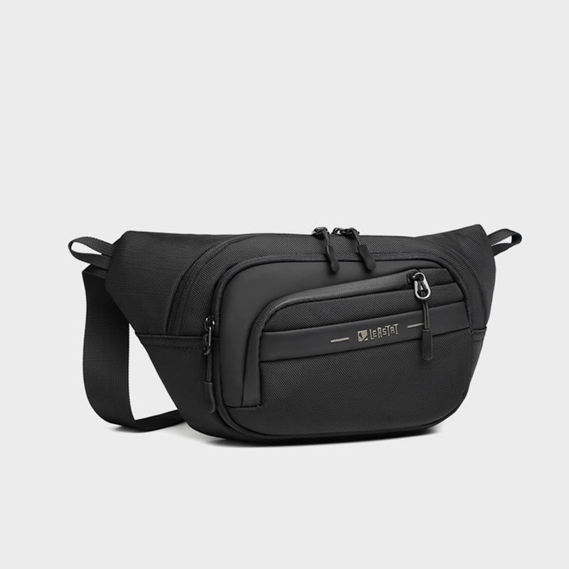 Men's Portable Waist Bag Simple Casual Adjustable Large Capacity Waterproof Belt Messenger Bag