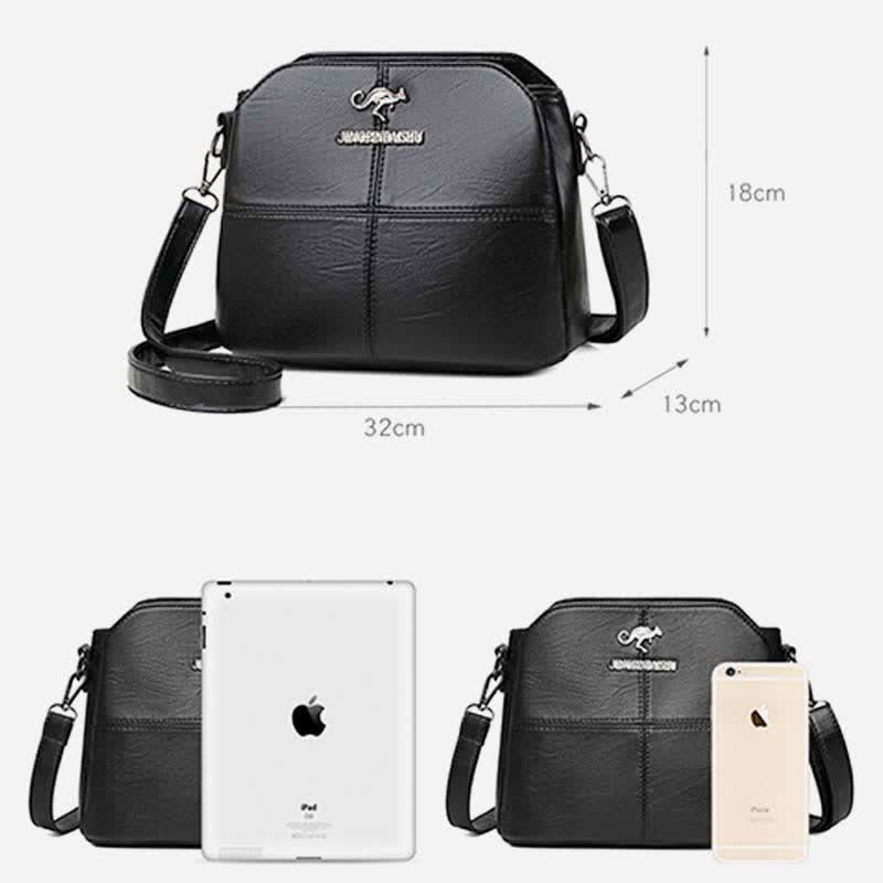 Women's Messenger Multi-Compartment Shoulder Tote Small Casual Faux Leather Messenger Bag