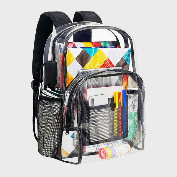Transparent PVC Casual Daily School Bag Student Backpack Heavy Duty