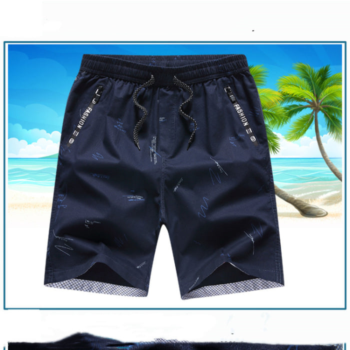 Men's Summer Cotton Thin Shorts Casual Breathable Solid Color Straight Shorts