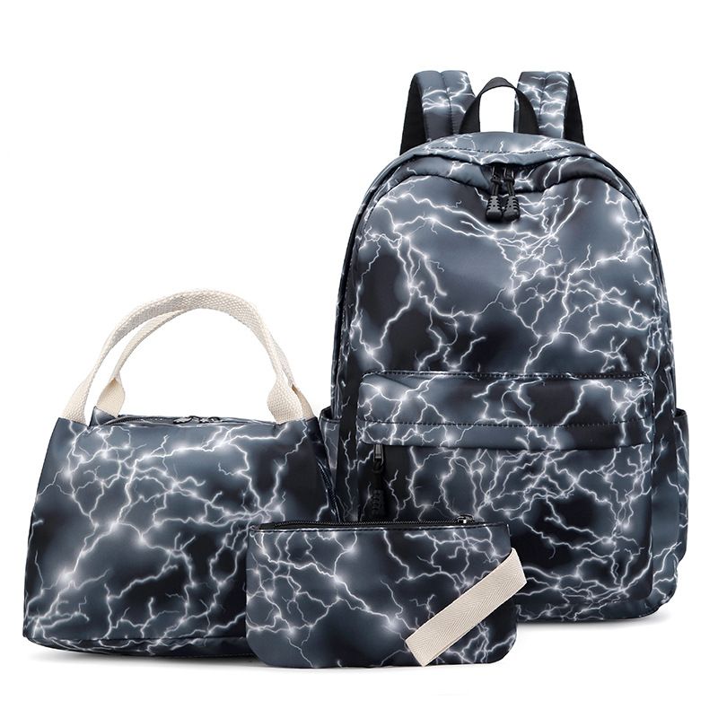 Men's Printed Backpack Starry Sky Lightning Travel Bag