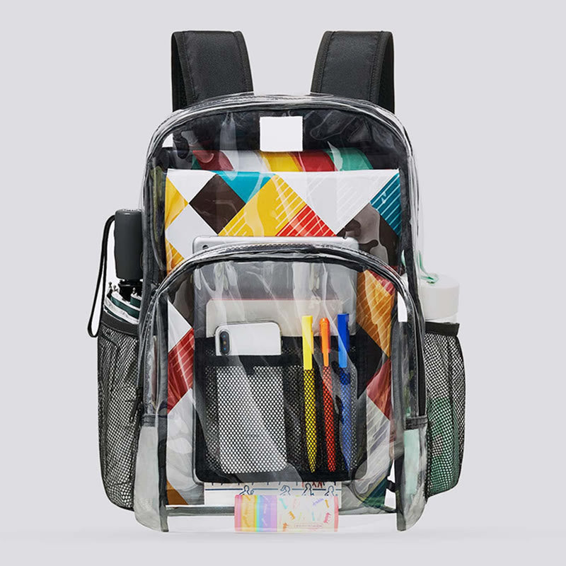 Transparent PVC Casual Daily School Bag Student Backpack Heavy Duty