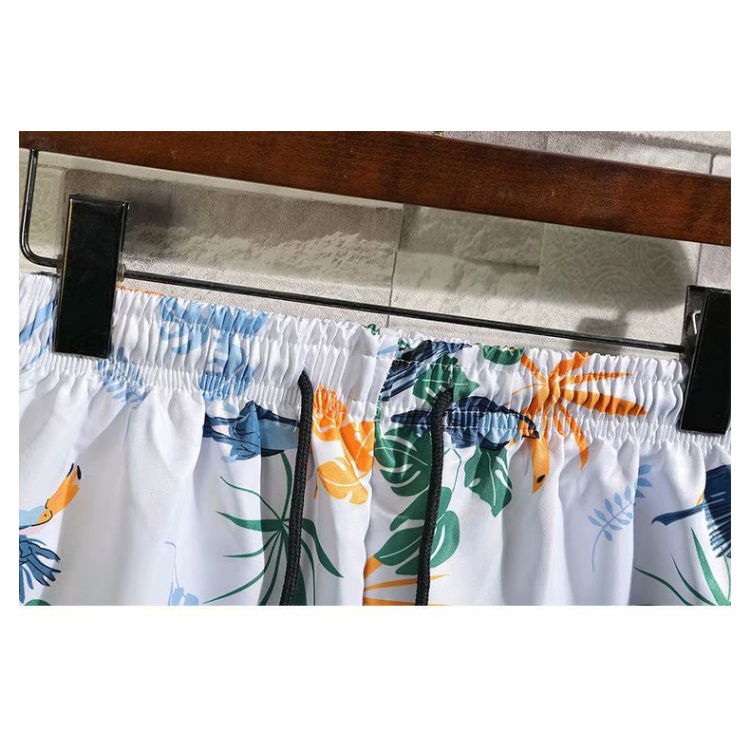 Men's Summer Beach Quick-drying Printing Loose Casual Hawaiian Flower Shorts