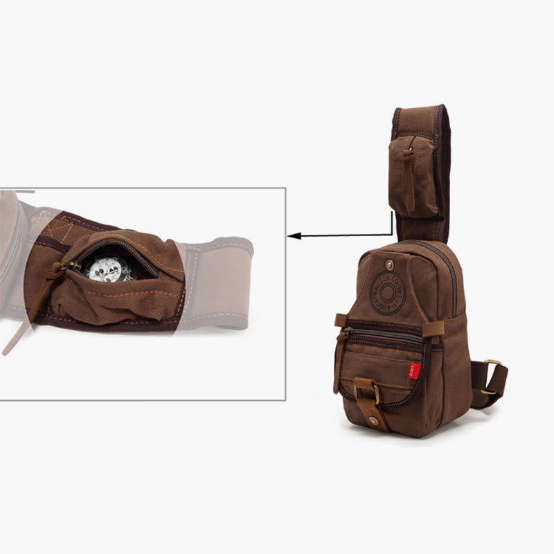 Outdoor Hiking Messenger Bag Chest Shoulder Bag Wide Shoulder Strap Portable Casual Rucksack