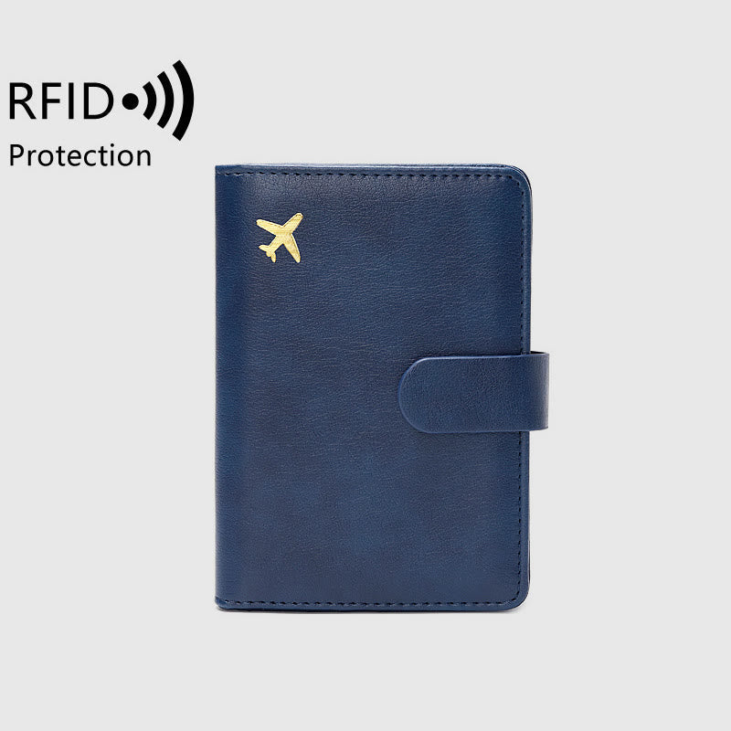 Daily Large Capacity RFID Leather Passport Holder Multifunctional Card Holder