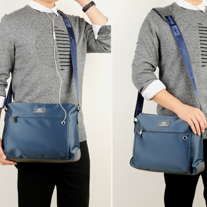 Men's Waterproof Business Computer Office Messenger Bag Oxford Fabric Horizontal Backpack