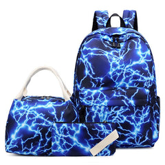 Men's Printed Backpack Starry Sky Lightning Travel Bag