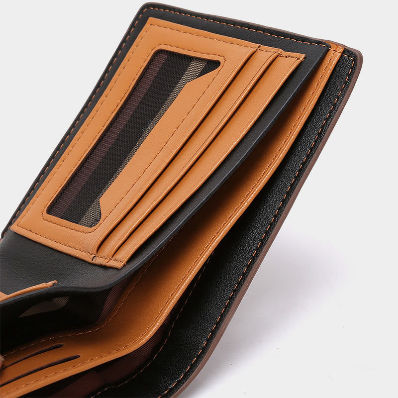 Wallet For Men PU Leather Business Style Short Money Clip