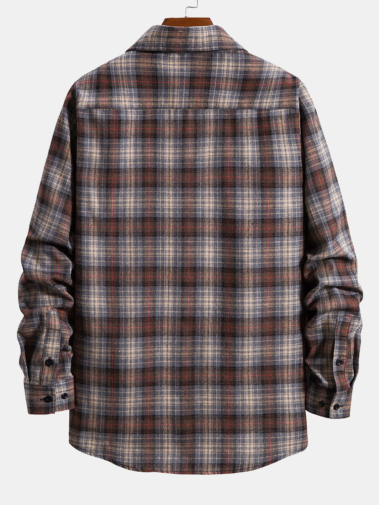 Mens Long Sleeve Tee Shirts Fall Flannel Button Down Plaid Jackets Lightweight Casual Workout Gym Sweatshirts