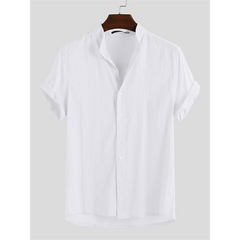 Men's Linen Loose Artistic Tops Holiday Casual Shirts