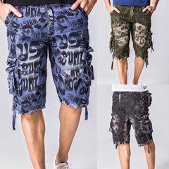 Summer Men's Camouflage Pants Plus Size Casual Loose 5 Points Beach Pants Men's Shorts