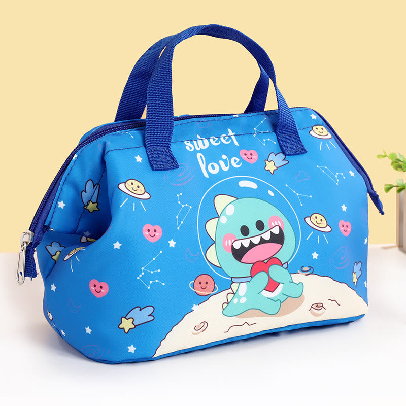 Portable Insulated Reusable Student Cartoon Lunch Bag Thickened Aluminum Foil Insulated Handbag