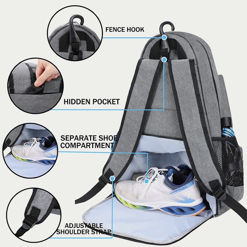 Racket Bag Sports Dry and Wet Separation Waterproof Durable Tennis Bag Multi-functional Fitness Backpack