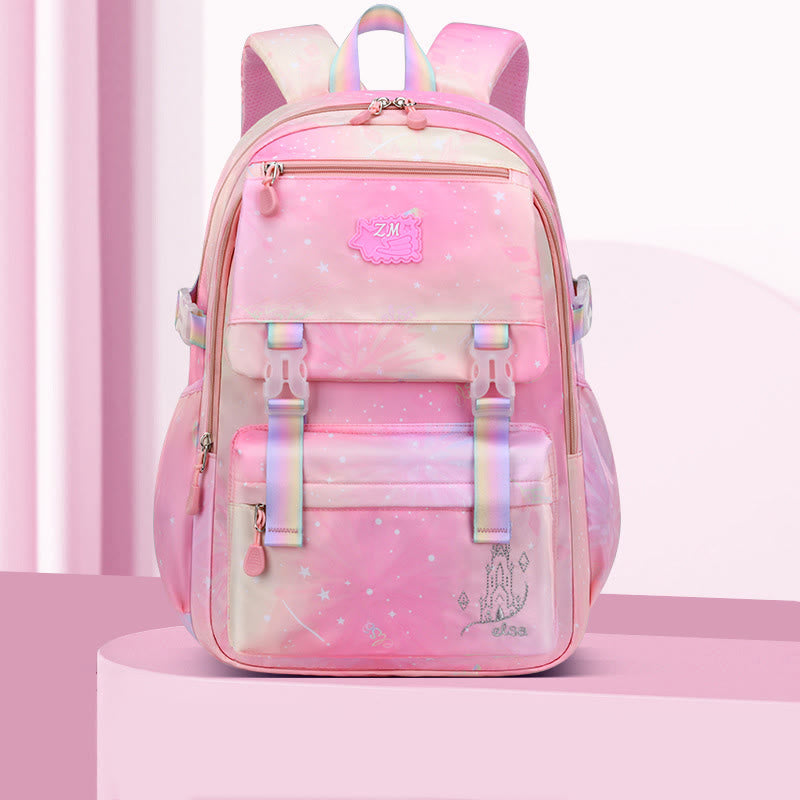 Tie Dye Gradient Color Kids Backpack Lightweight Large Capacity Daily School Bag