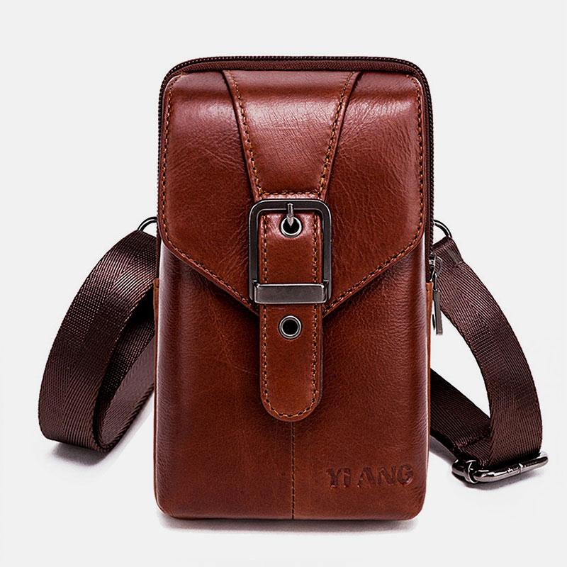 Retro Genuine Belt Wallet Multifunctional Waist Bag Messenger Bag