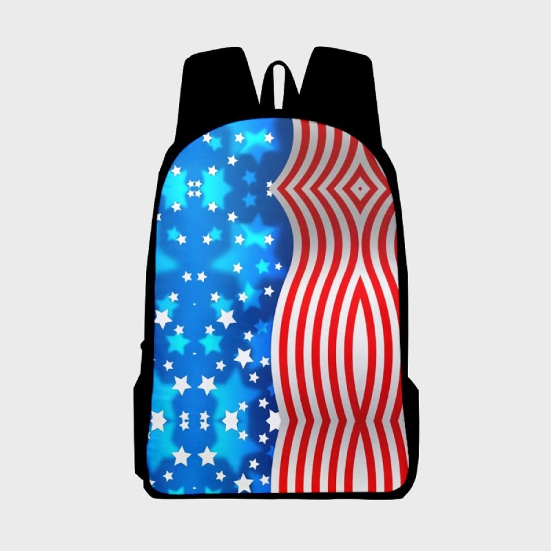 Suitable for Teenagers American Flag Print Backpack Travel Hiking Camping Backpack