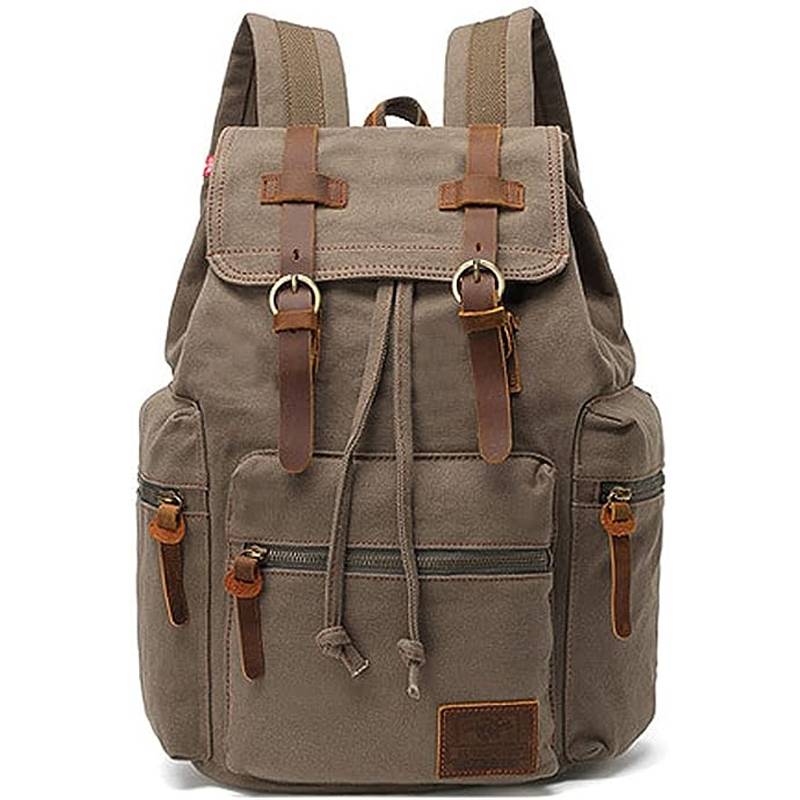 Casual Fashion Foreign Trade School Bag Men's and Women's Retro Canvas Backpack Laptop Rucksack